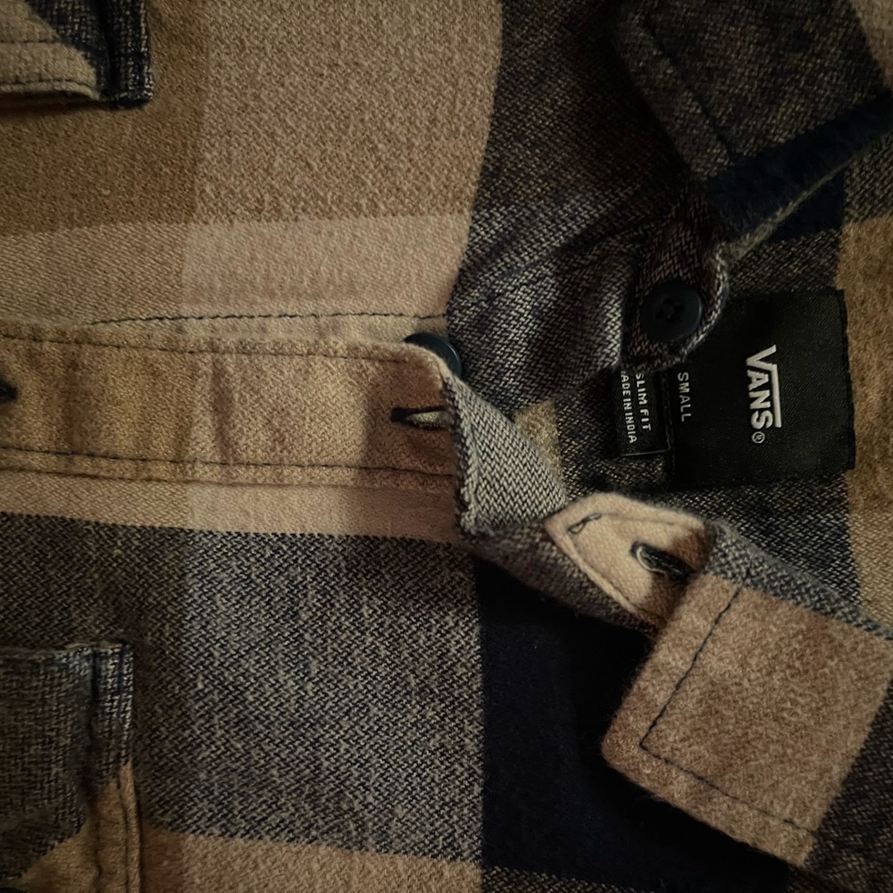 Vans Men's Checkered Shirt Jacket - Black and Tan